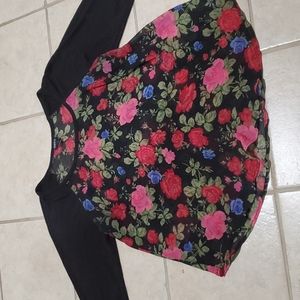 Torrid Sheer Floral Baseball Top